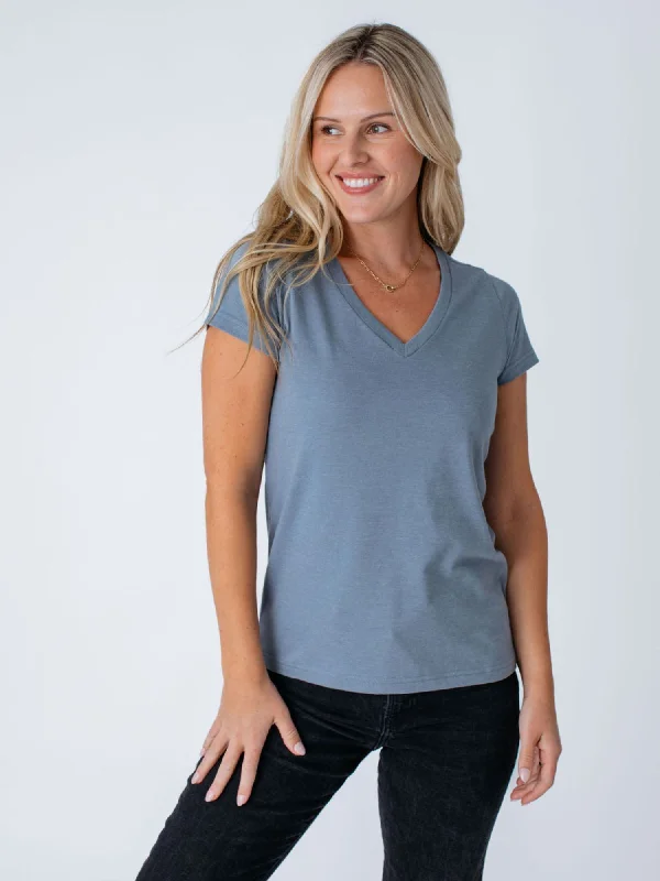 Women's Blouse with HoodWomen's Wedgewood V-Neck