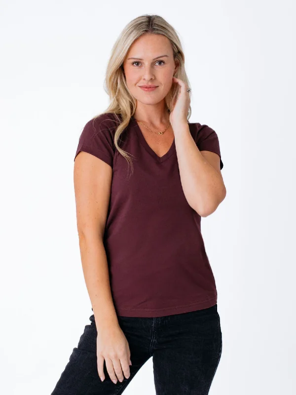 Women's Blouse with BeltWomen's Port Red V-Neck FINAL SALE