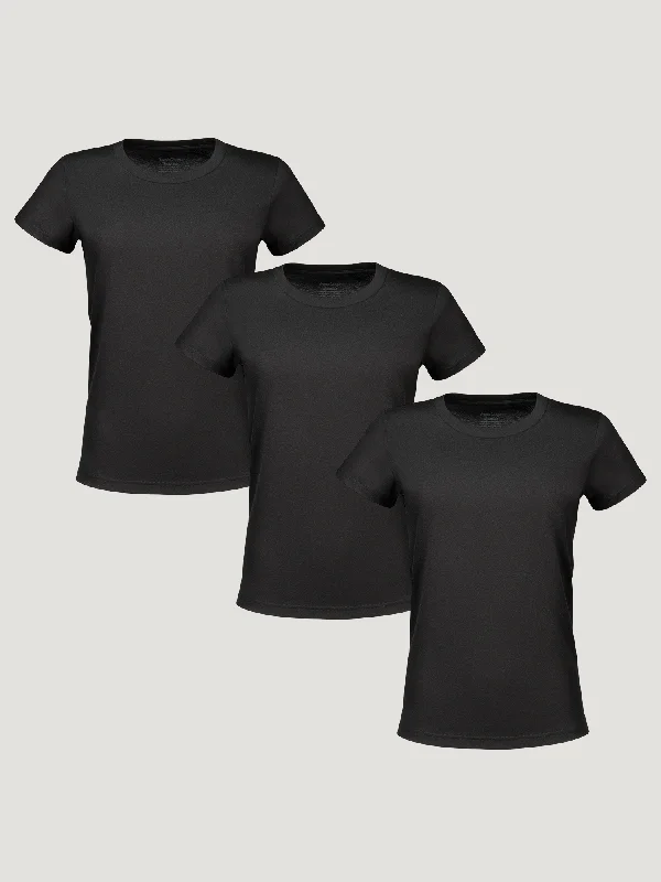 Women's Blouse with Collarless NeckWomen's All Black 3-Pack