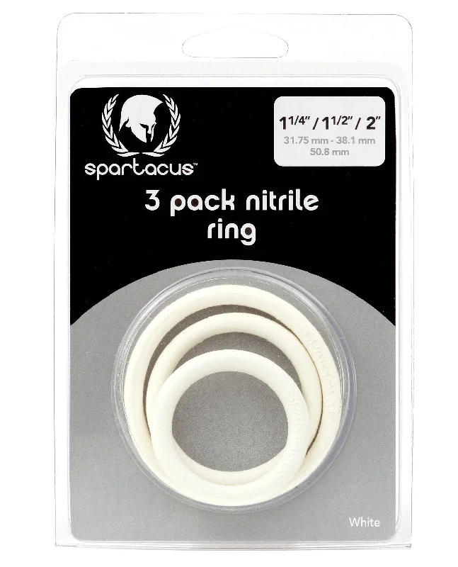 racerback sports braSpartacus Nitrile Cock  Ring Set - White Pack Of 3