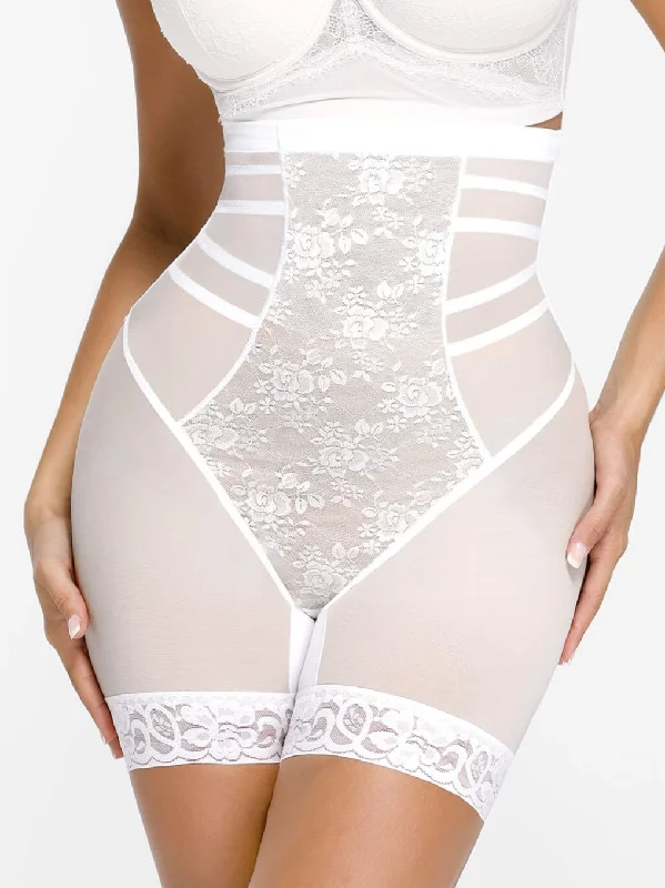 plus-size high-compression shapewear for formal eventsFeelingirl Patterned Lace Breathable Shapewear Shorts