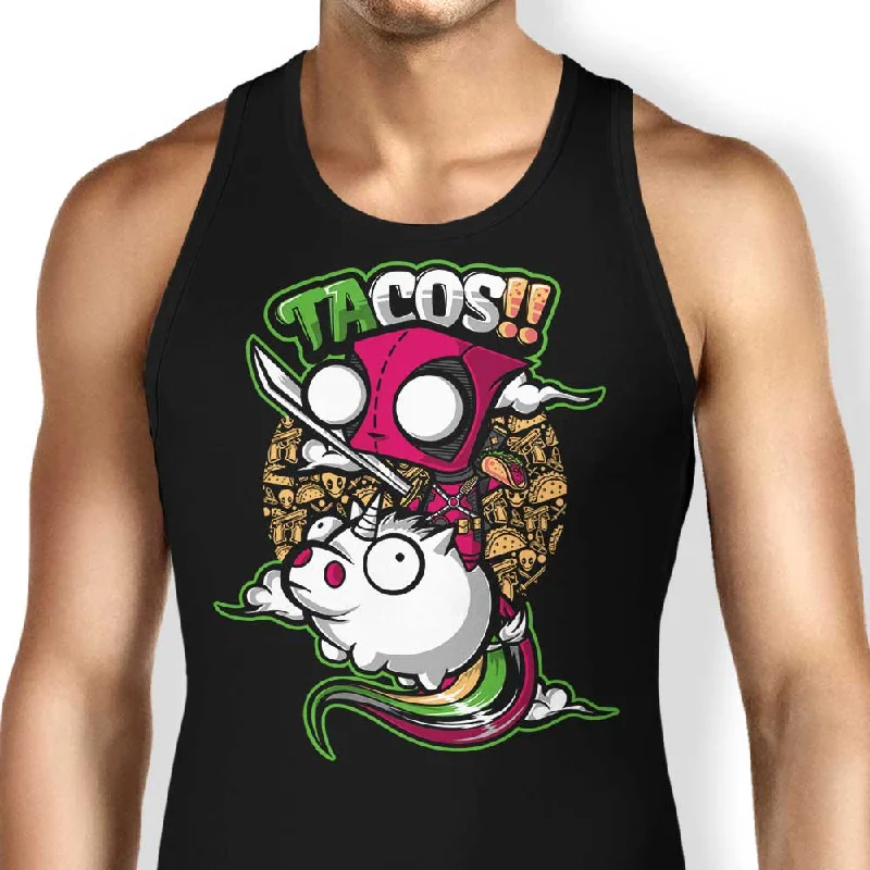 Women's Blouse with PatchesTacos and Unicorns - Tank Top