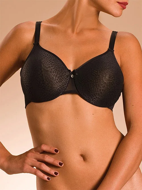 convertible plunge bra with lace trimCHANTELLE -  MINIMIZING EFFECT BRA