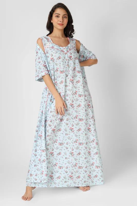 women's short sleeve pajama setsDitsy Nightdress & Robe