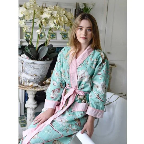 women's pajamas with hidden pocketsCarol Cotton Dressing gown.