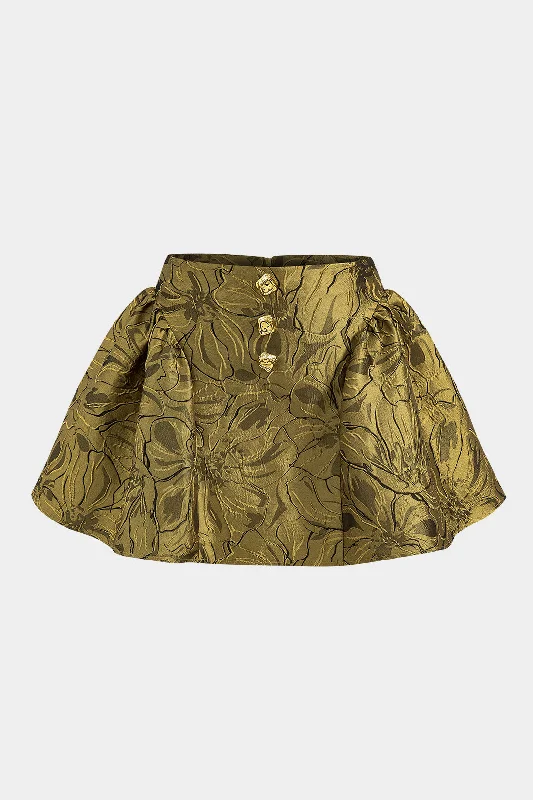 Plus Size Jacquard Zipper High Waist Skirt