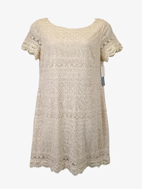 Women's Shawl Collar DressesLondon Times Lace Sophisticated Shift Mini Dress Size 18