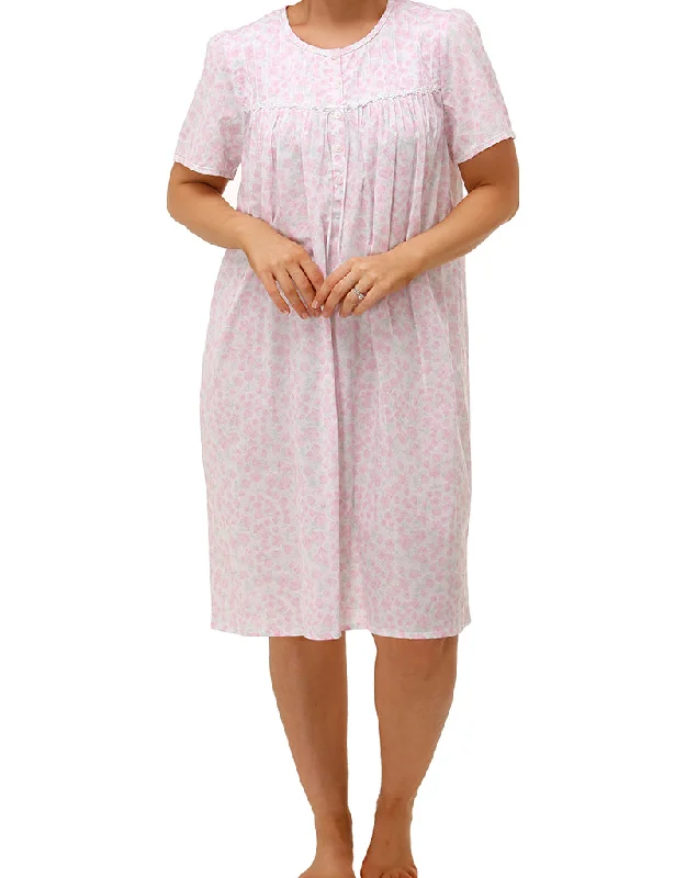 women's pajamas with an adjustable necklineSchrank Style SK700F Cotton Floral Nightie