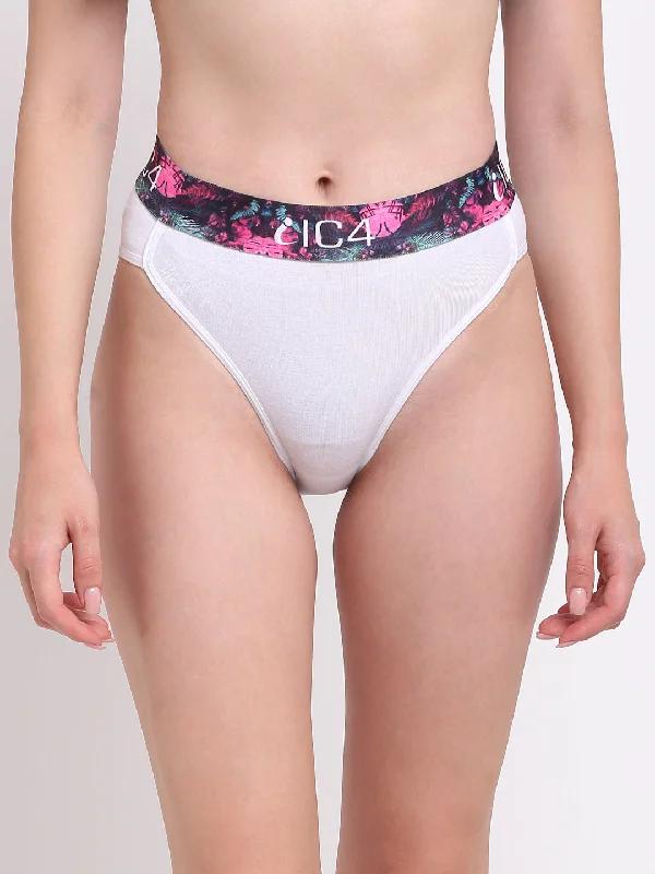 plus-size lace panties with a high-waisted design, full coverage, and tummy control for all-day wearIC4 Women's Cotton Elastane Fashion Bikini Brief