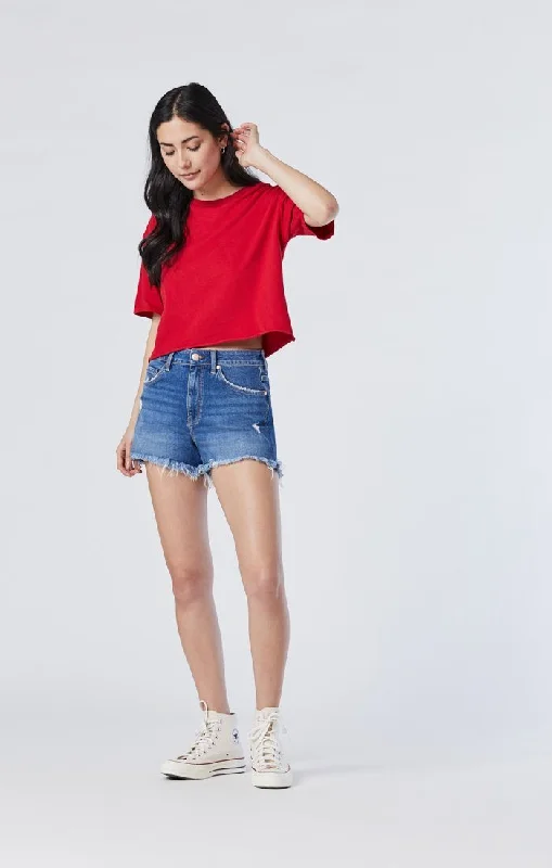 Mavi Jeans Rossie Mid High Rise Denim Shorts