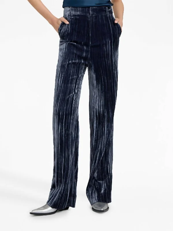 Women's Jodhpurs with Belt LoopsWide Leg Collins Pants In Midnight Blue