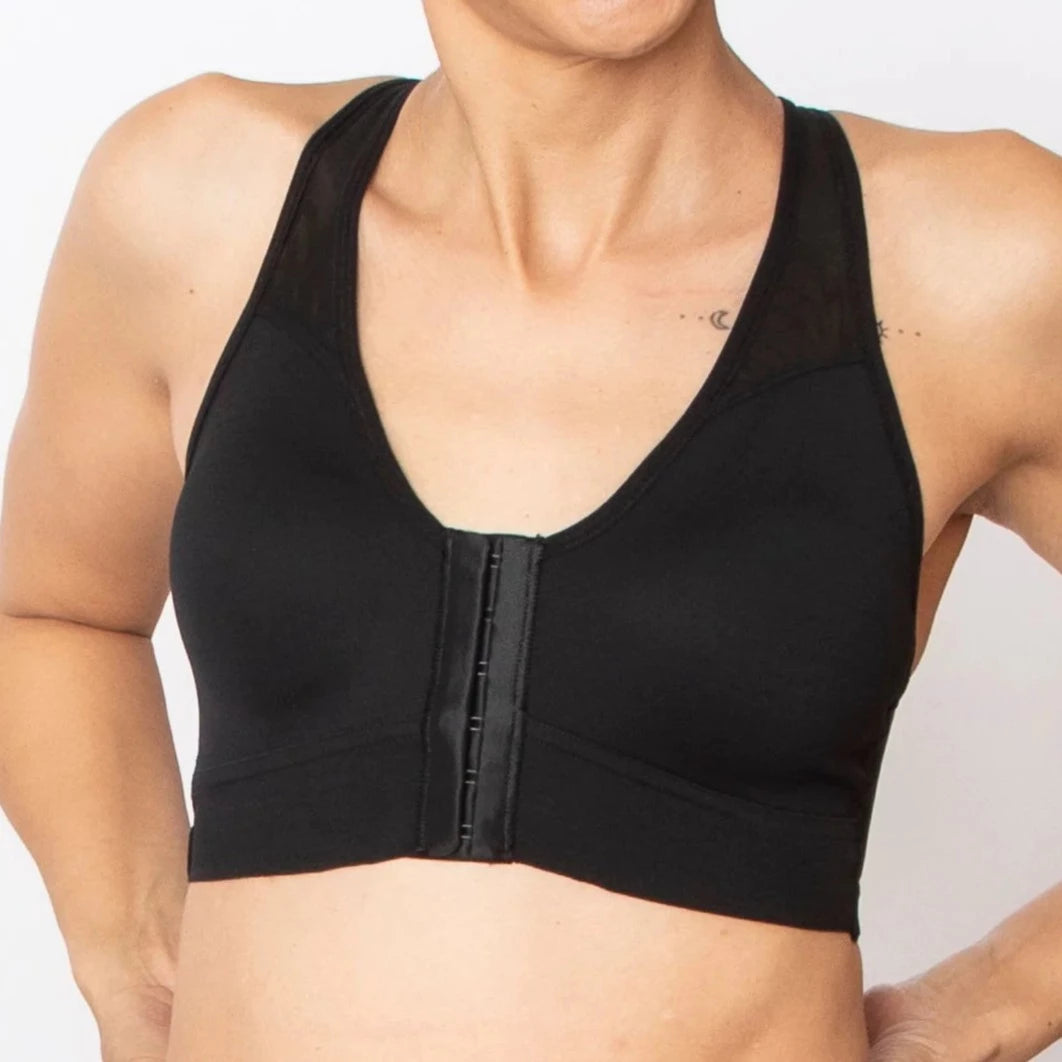 convertible strapless braANAONO BIANCA FRONT CLOSURE SPORTS BRA BLACK