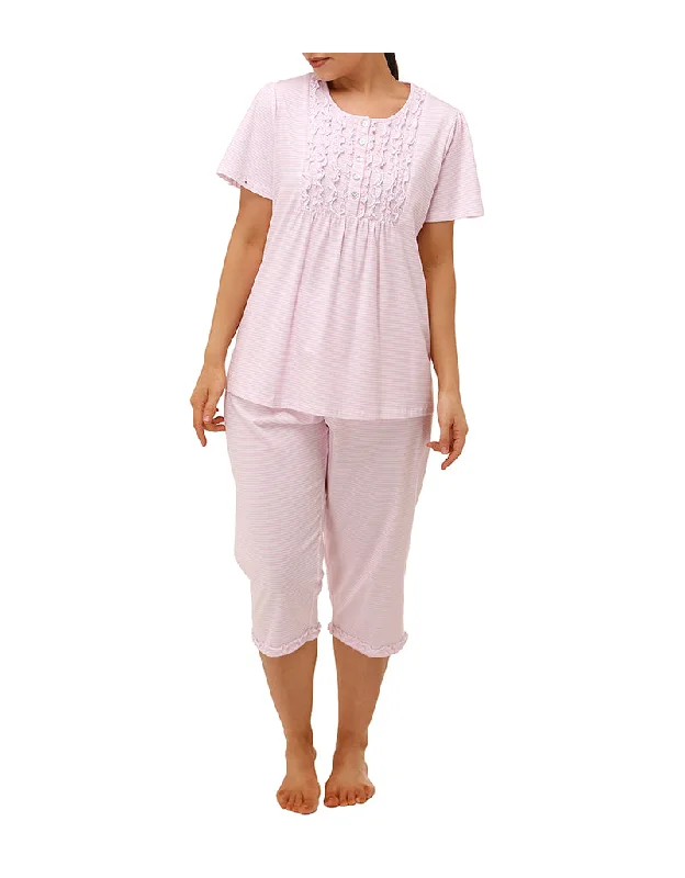 women's pajamas in pastel colorsSchrank Style SK109S Cotton Striped Pyjama