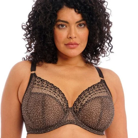 plus-size underwire bra with wide underbandELOMI MATILDA UW PLUNGE BRA LEOPARD