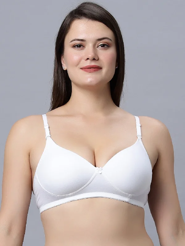 underwire bra with side supportMedium coverage padded Everyday T-shirt White Color Bra (Pack of 1)