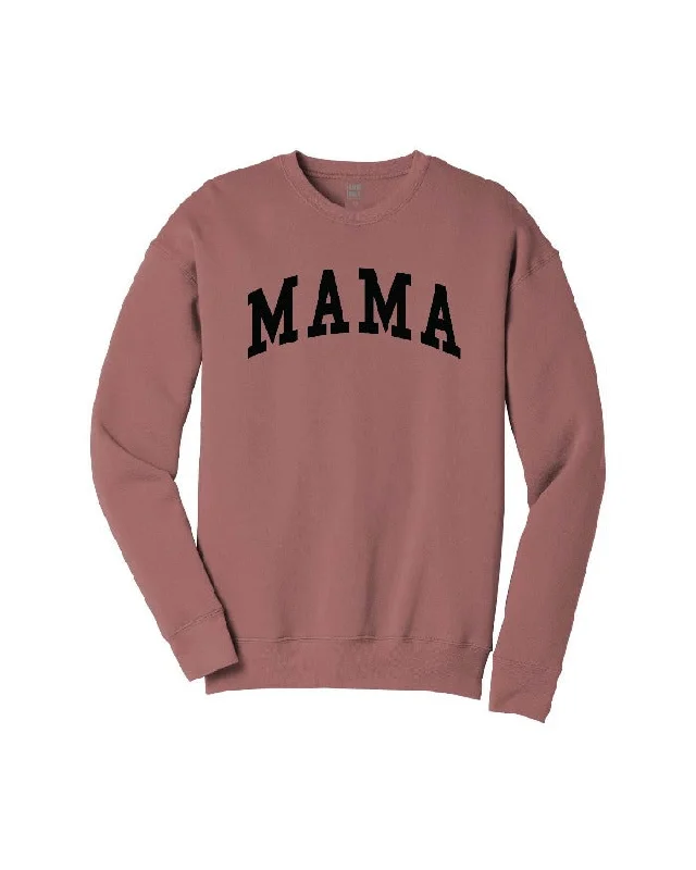 Women's Hooded Sweatshirts with Kangaroo PocketsINK - MAMA Crewneck Sweatshirt - Mauve