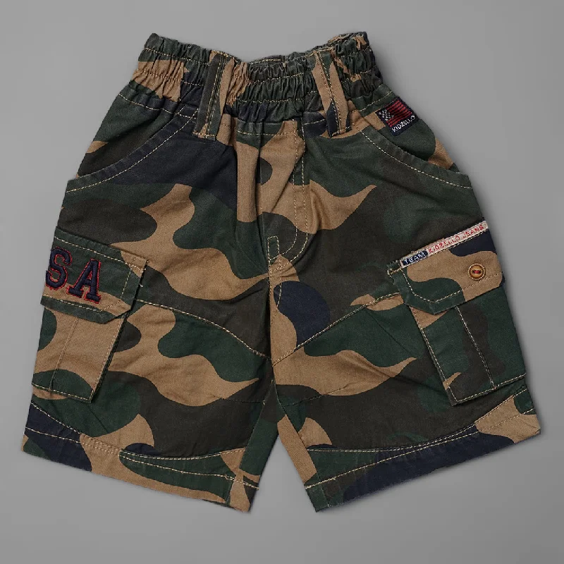 Military Pattern Shorts For Boys