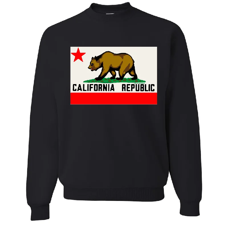 Women's Hooded Sweatshirts with Cozy FabricCalifornia Republic Original Bear Flag Crewneck Sweatshirt