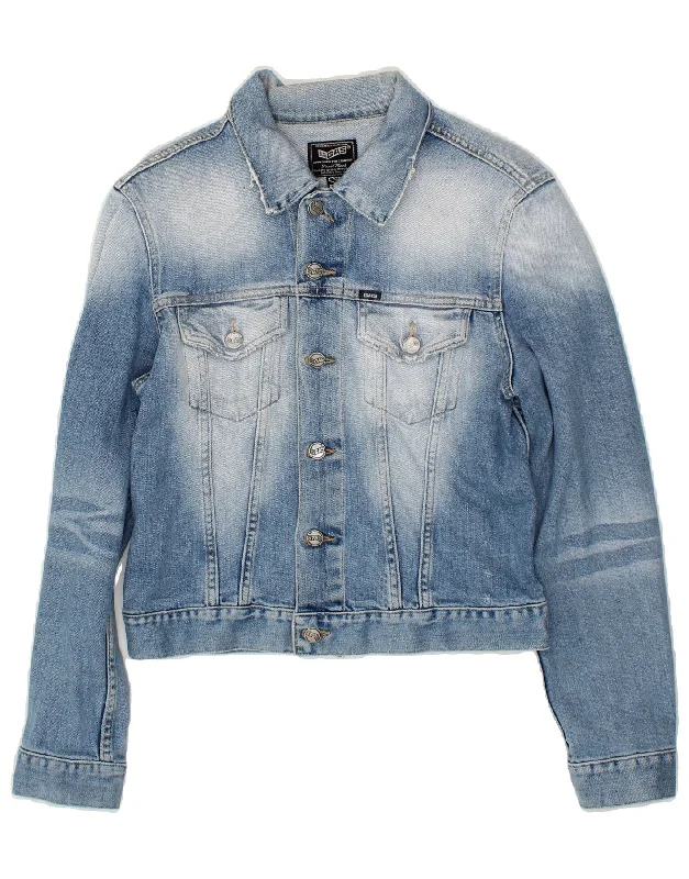 Women's Blazer CoatsGAS Womens Crop Denim Jacket UK 10 Small Blue