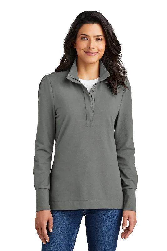 Women's Hooded Sweatshirts with Knit LiningPort Authority Womens Fairway 1/4 Zip Sweatshirt - Shadow Grey