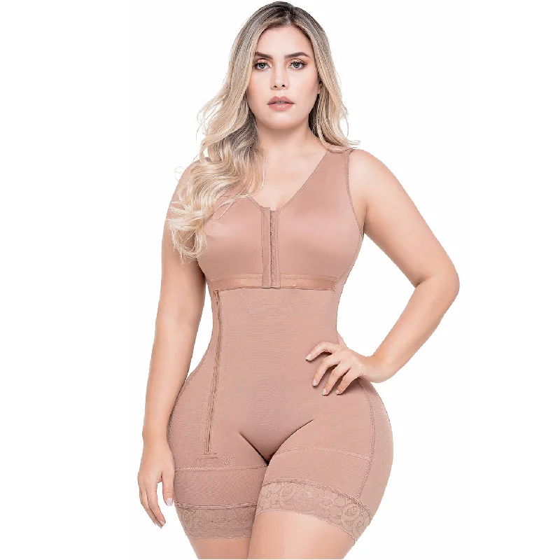 open-bust waist trainer with lace details for a feminine touchSONRYSE 053ZL Fajas Colombianas Reductoras Tipo Short