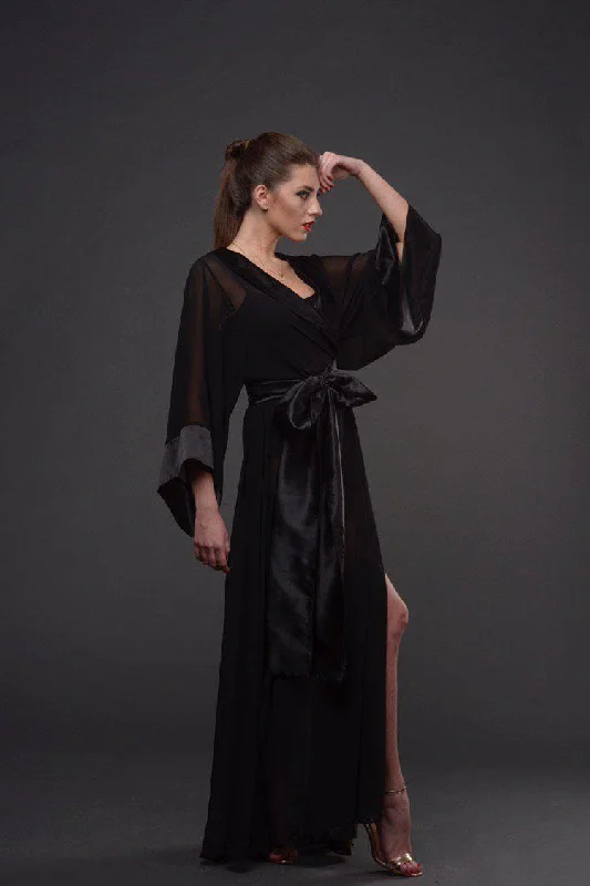 women's pajamas with a relaxed fitChiffon Kimono Long Robe