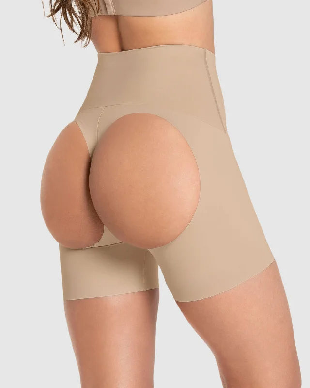 backless dress shaper with clear strapsAbdomen Control Rear Lifter With Latex