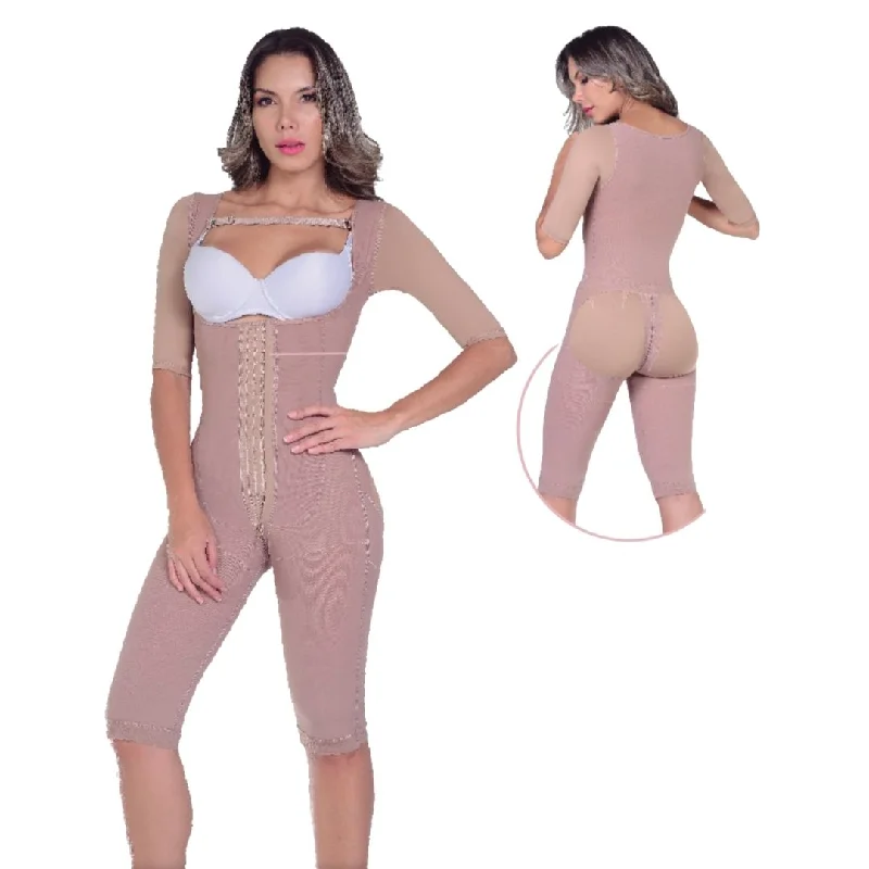 body shaper with lace trim for a touch of luxuryFull Body Post Op Body Shaper with Sleeves #714