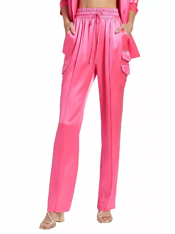 Women's Jodhpurs with Boat CollarSarie High-Rise Pants In Electric Pink