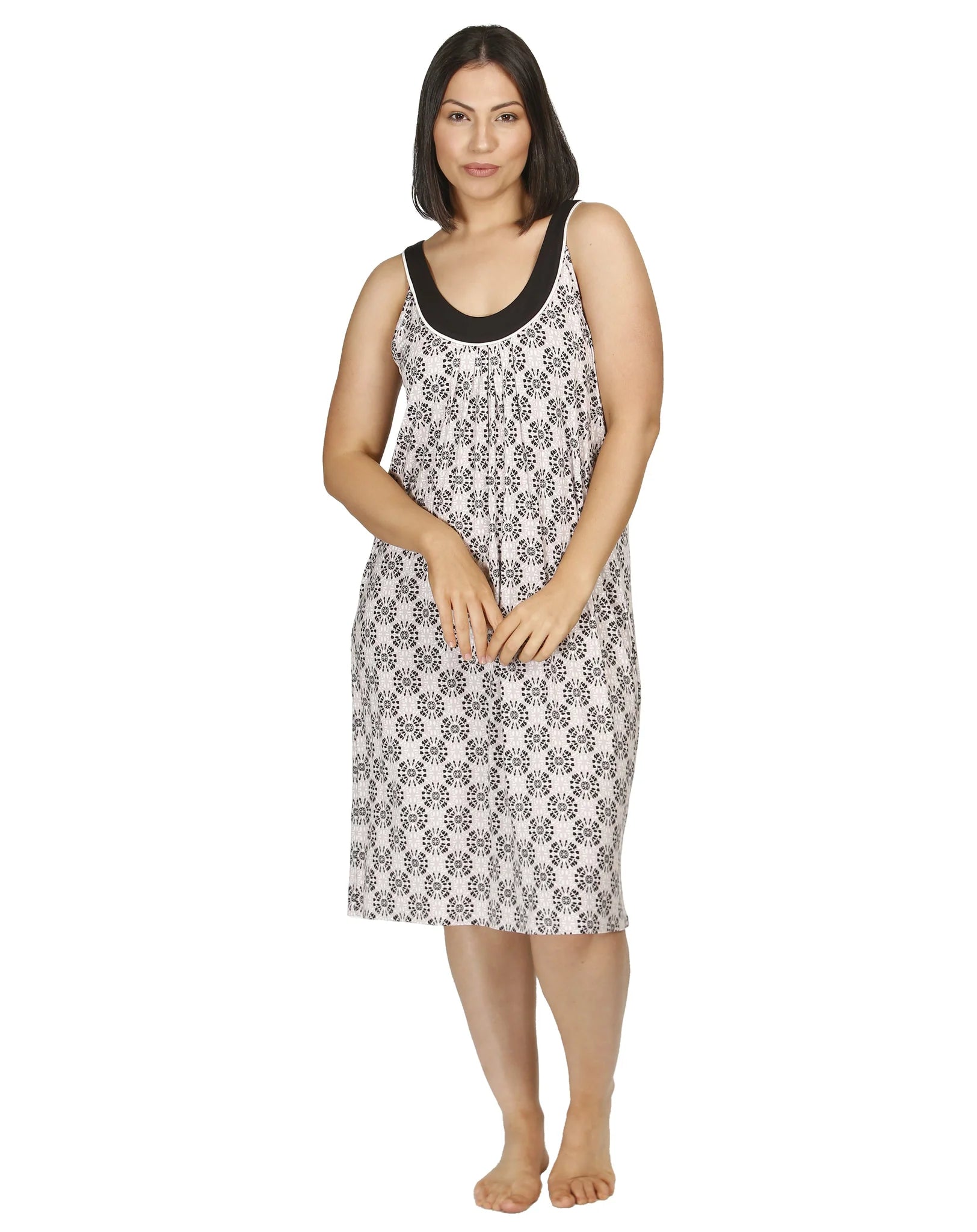 women's pajamas with pocketsYuu 453B Batik Sleeveless Nightie