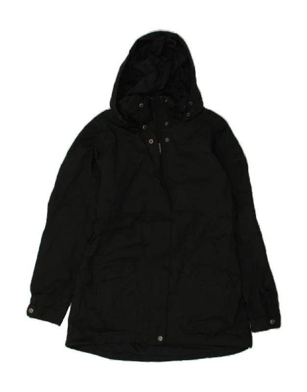 Women's Coats with Fur Trimmed PocketsCOLUMBIA Womens Hooded Windbreaker Jacket UK 14  Medium Black Polyester