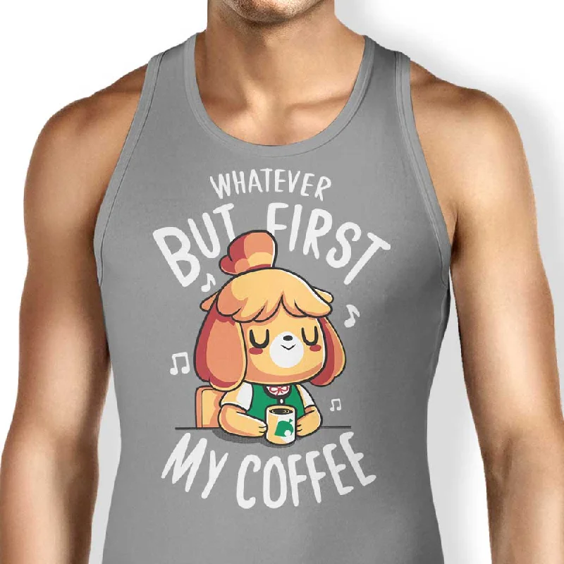 Women's Solid BlouseFirst My Coffee - Tank Top