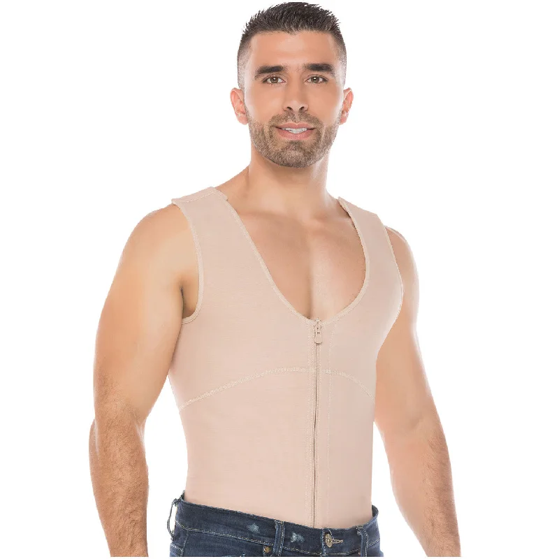 high-waisted shapewear with lace trim for eleganceFajas Salome 0122 | Faja Tipo Chaleco de Alta Compresión para Hombre | Uso Diario & Postquirurgico | Powernet