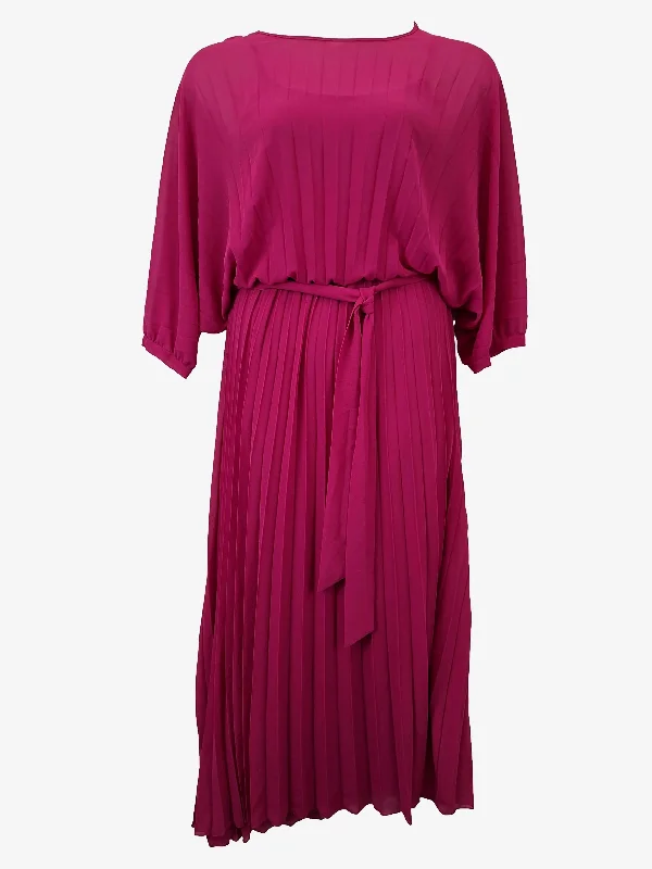 Women's Sleeveless DressesFate + Becker Fuchsia Bat Wing Pleated Maxi Dress Size 10