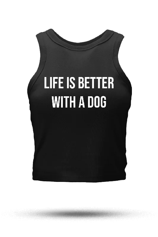 Women's Blouse with Cap SleevesLife's Better With A Dog - Crop Tank