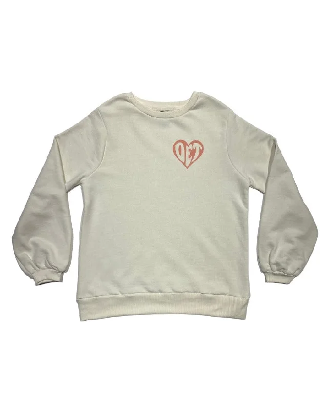 Women's Hooded Sweatshirts with Bamboo LiningInk Detroit - From Detroit with love - Balloon sleeve crew neck - Off White