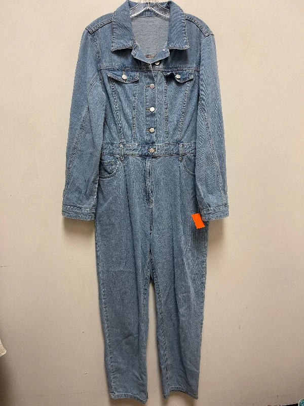 Women's Jumpsuits with Low CollarJumpsuit By Shein In Blue Denim, Size: Xl