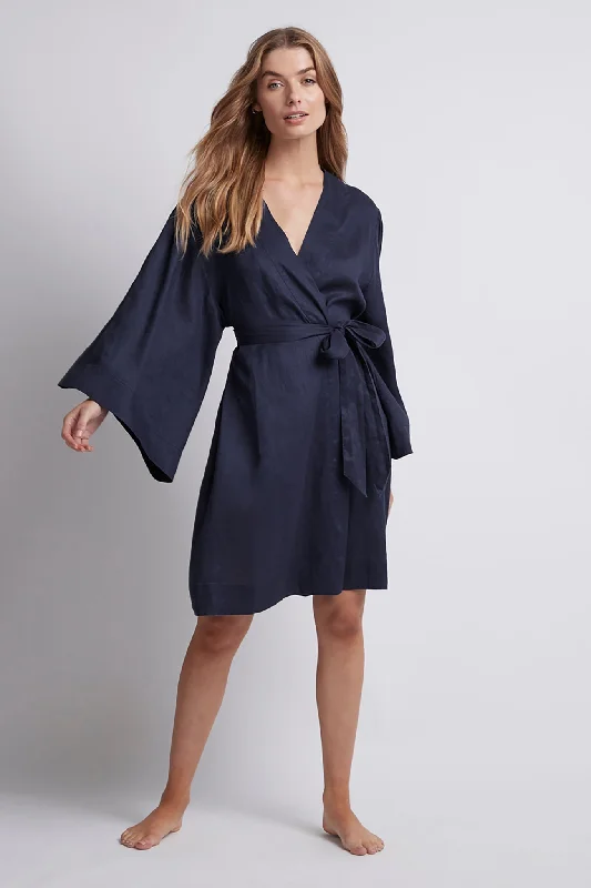 women's pajamas with a classic designRebecca Robe - Navy