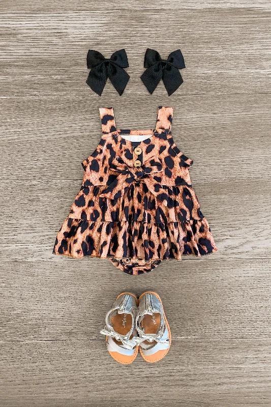 Cheetah Ruffle Skirted Onesie