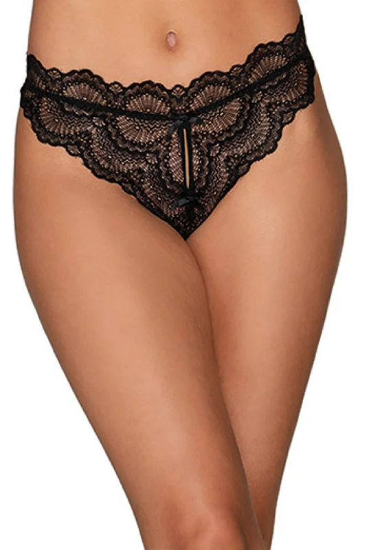 high-waisted cotton women's underwearLace tanga open-crotch panty