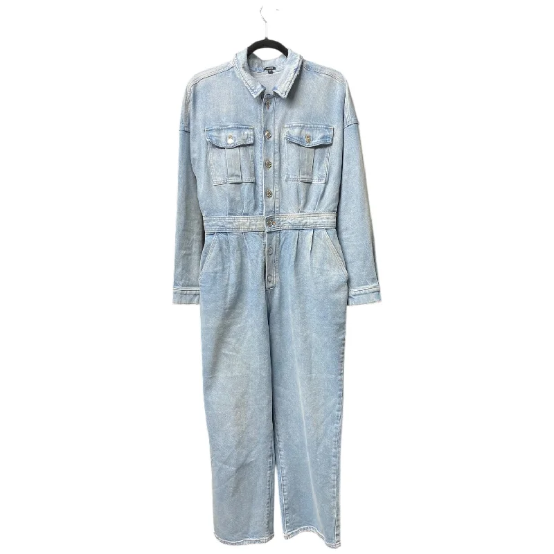 Women's Jumpsuits with Peter Pan CollarJumpsuit By Express In Blue Denim, Size: M