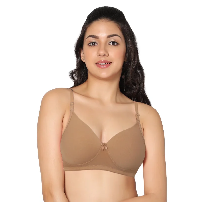 plus-size underwire bra with wide underbandMedium coverage padded Everyday T-shirt Skin Color Bra (Pack of 1)