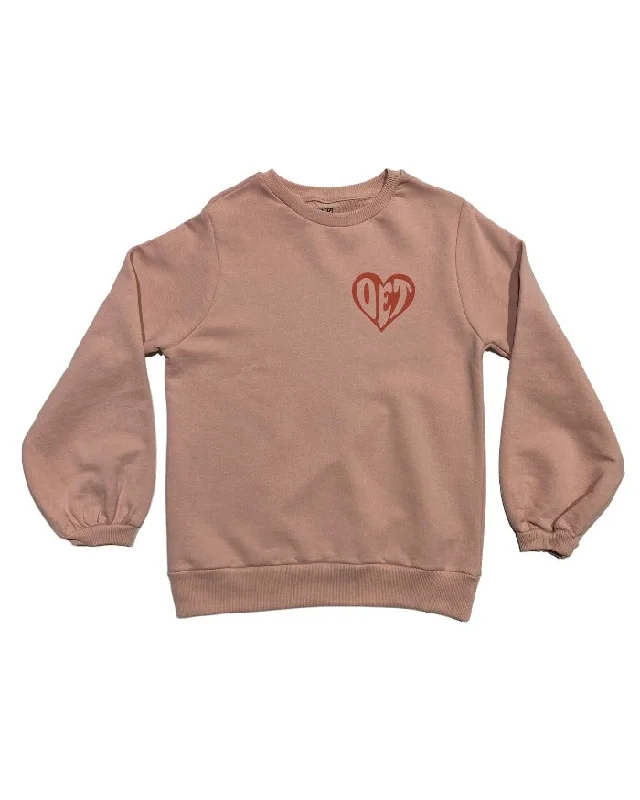 Women's Hooded Sweatshirts with Terry Cloth LiningInk Detroit - From Detroit with love - Balloon sleeve crew neck - Pink