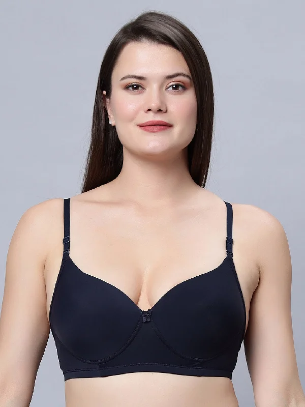 plus-size demi braMedium Coverage T-shirt Padded Navy Blue Color Bra (Pack of 1)