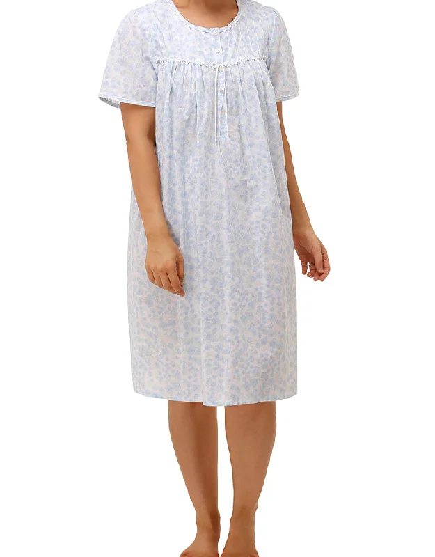 women's pajamas with an elasticized cuffsSchrank Style SK700F Cotton Floral Nightie