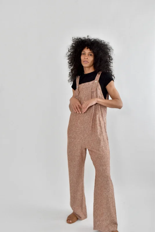 Women's Jumpsuits with Long LengthNell Jumpsuit in Umber Linen