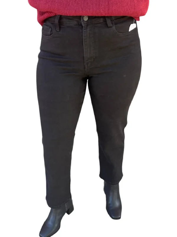 Women's Flared PantsVervet Ankle Straight Jeans In Black