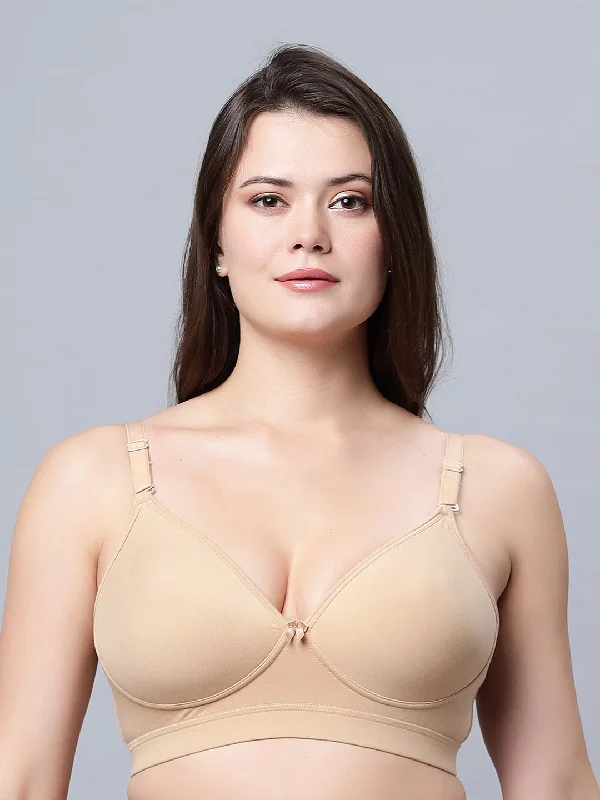 plus-size nursing bra with side supportT-shirt Medium Coverage Padded Skin Color Bra (Pack of 1)