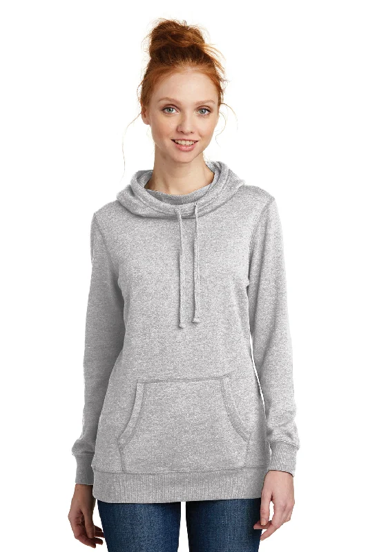 Women's Hooded Sweatshirts with Bamboo LiningDistrict Womens Fleece Hooded Sweatshirt Hoodie w/ Pouch Pocket - Heather Grey