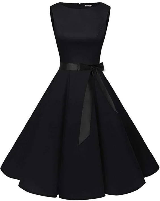 Women's Square Collar DressesBlack Simple Homecoming Dresses Short Party Dresses       S3230